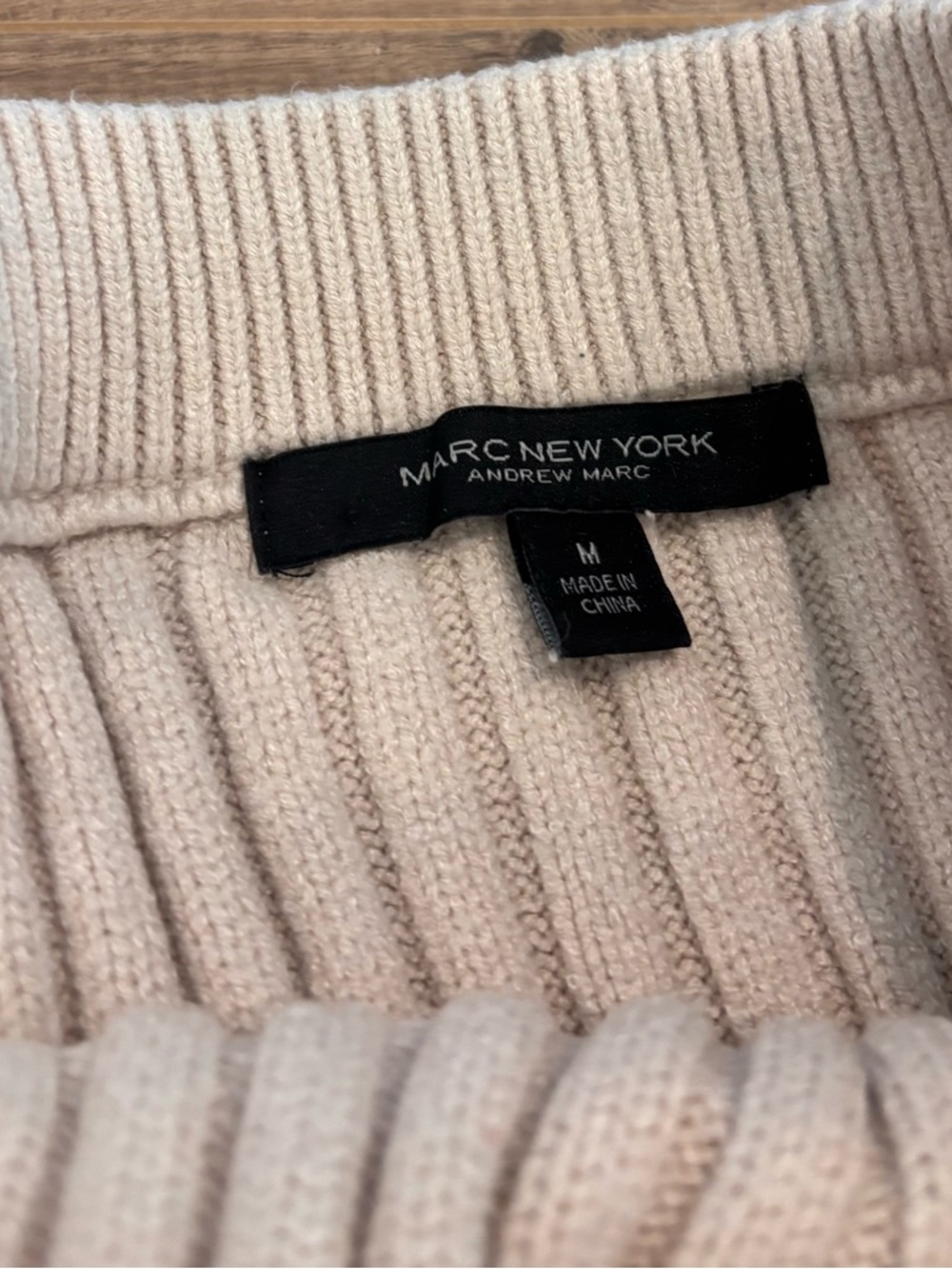 Marc New York Cable-Knit Sweater Skirt – Cream | Size Medium - Picture 4 of 5